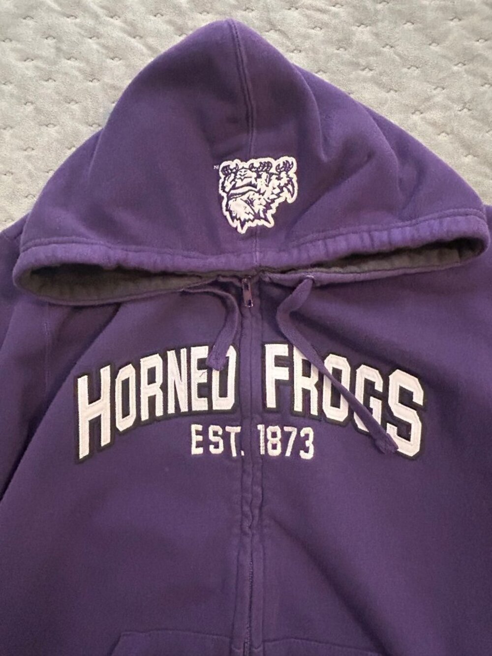 Champion Texas TCU Horned Frogs Purple Full-Zip Hoodie XL College Football Fans - Picture 6 of 8